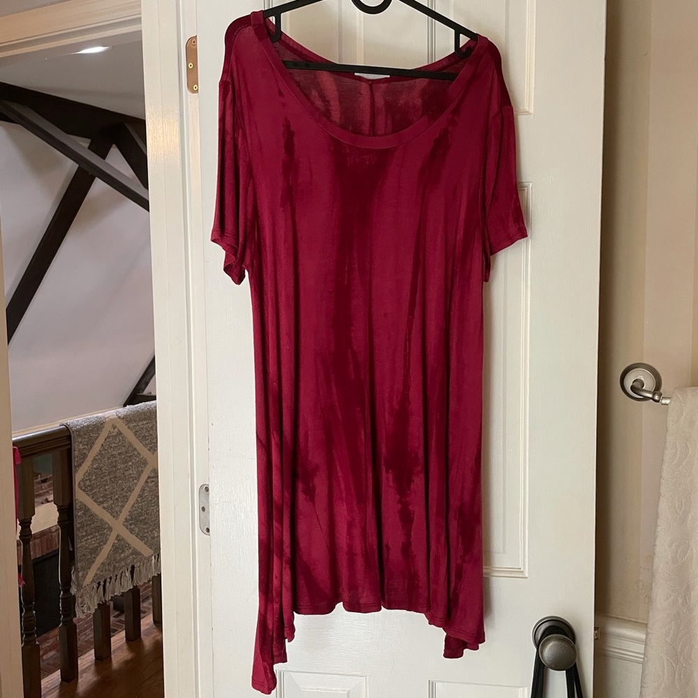 Red Tiedye T-shirt Dress